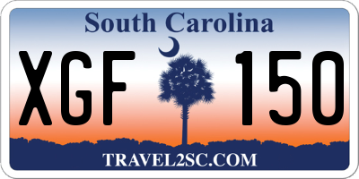 SC license plate XGF150