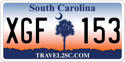 SC license plate XGF153