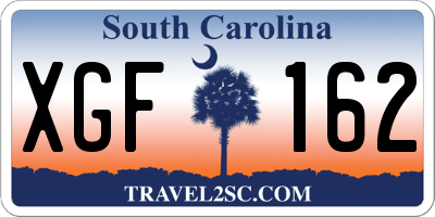 SC license plate XGF162