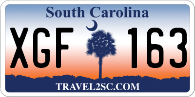 SC license plate XGF163