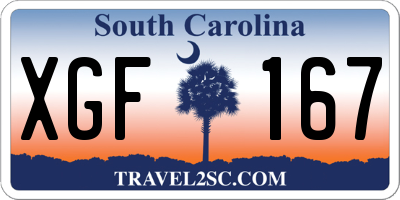 SC license plate XGF167
