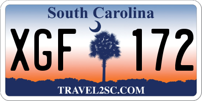 SC license plate XGF172