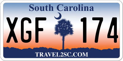 SC license plate XGF174