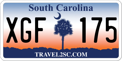SC license plate XGF175