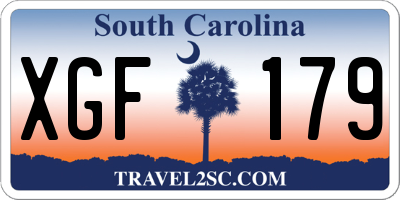 SC license plate XGF179