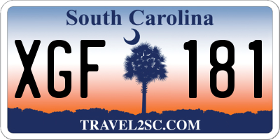 SC license plate XGF181