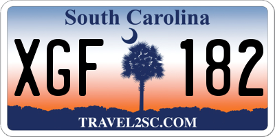 SC license plate XGF182