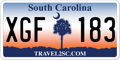 SC license plate XGF183