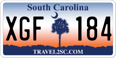 SC license plate XGF184