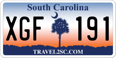 SC license plate XGF191