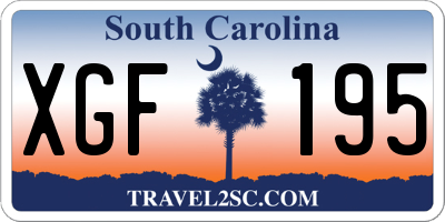 SC license plate XGF195