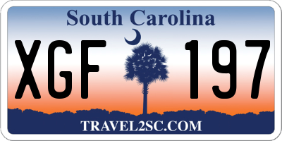 SC license plate XGF197