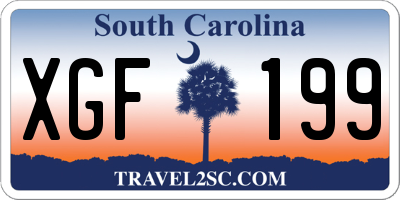 SC license plate XGF199