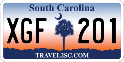 SC license plate XGF201