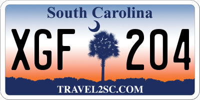 SC license plate XGF204