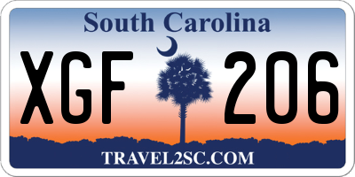 SC license plate XGF206