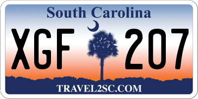 SC license plate XGF207