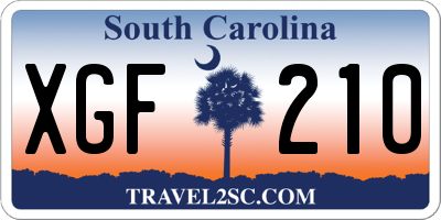 SC license plate XGF210