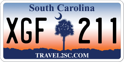 SC license plate XGF211