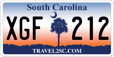 SC license plate XGF212