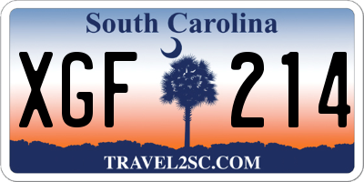 SC license plate XGF214