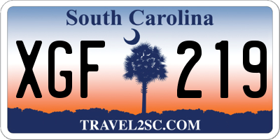 SC license plate XGF219