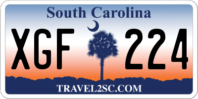 SC license plate XGF224