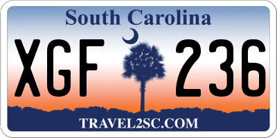 SC license plate XGF236