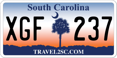SC license plate XGF237