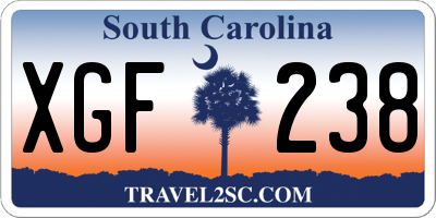 SC license plate XGF238
