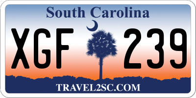 SC license plate XGF239