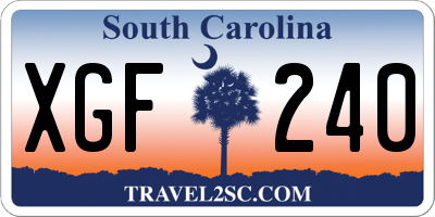 SC license plate XGF240