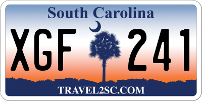 SC license plate XGF241
