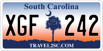 SC license plate XGF242