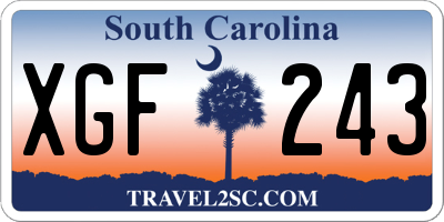SC license plate XGF243