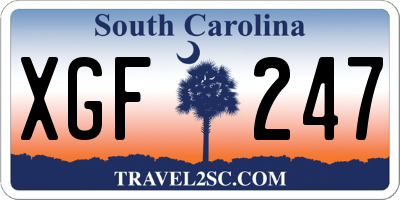 SC license plate XGF247
