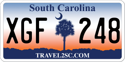 SC license plate XGF248