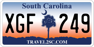 SC license plate XGF249