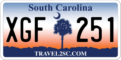 SC license plate XGF251