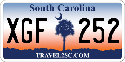 SC license plate XGF252