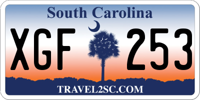 SC license plate XGF253
