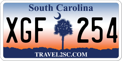 SC license plate XGF254
