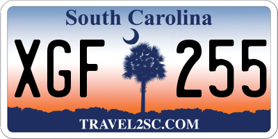 SC license plate XGF255