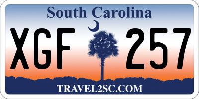 SC license plate XGF257