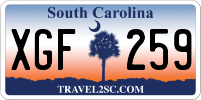 SC license plate XGF259