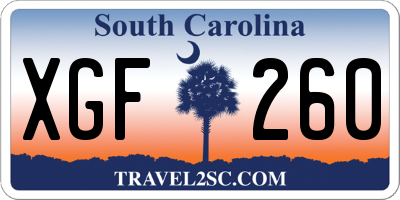 SC license plate XGF260