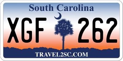 SC license plate XGF262