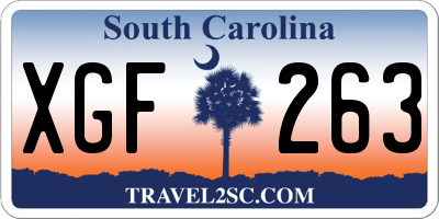 SC license plate XGF263