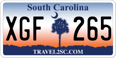 SC license plate XGF265