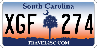 SC license plate XGF274